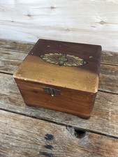 Vintage Cedar Wood Stained Box Square 6.5x5.5