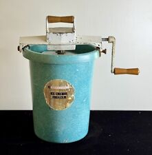 Vintage Mid-Century Penncrest ‘Manual Ice Cream Freezer’ Aqua Ice Cream Maker picture