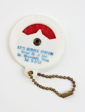 RARE Vtg 1950s Joe's Gas Service Station Mileage MPG Adv Keychain S. Weymouth MA picture