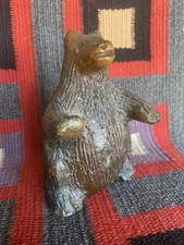 Louise Goodman Navajo Pottery Bear Signed LRG Folk Art Piñon Pitch Native 4.75” picture