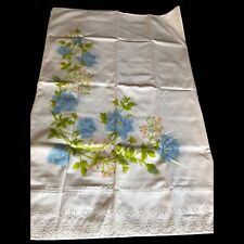 Vintage Martex Pillowcases Standard Size Floral Print Eyelet Lace Border picture