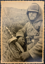 Vintage WW2 Photo German Infantry Soldier Wehrmacht Winter Gear PPSh 41 Trophy picture