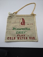 VTG Hiawatha Chief Water Bag Tent Flax Camp Native Indian Oil Rare OK Fire 1776 picture