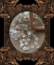 Antique Sequins Coconut Aurora Borealis 8MM Rare France Art Nouveau 1930 Lot NOS picture