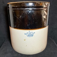 Antique Robinson Ransbottom 6G Blue Cobalt Crown Stoneware Crock picture