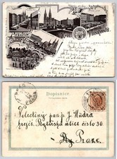 Vinohrady Prague Czech Republic Church of St Ludmila National House Postcard picture