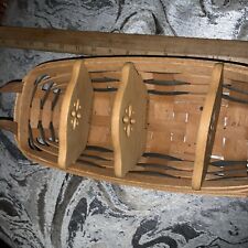 Vintage Longaberger 11in Bread Cracker Basket With Divider 1989 Classic Brown picture