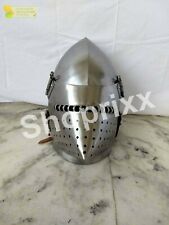 Custom SCA HNB 18 Gauge Steel Medieval Comba Houndskull pigface bascinet Helmet picture