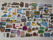 Huge Refrigerator Magnet Lot Souvenir Travel States Australia Europe Asia + Vtg picture