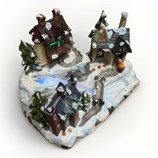 Holiday Classics Collection Fiber Optic Winter Village Musical Christmas Battery picture