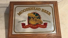 Moosehead Canadian Lager Glass Mirrored Light Up Sign Beer Signs Glass Works picture
