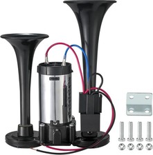 12V 120dB Air Horn Dual Trumpets Super Loud Electric Train Horn Kit US picture
