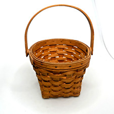 Longaberger Basket Small Swing Handle 1992 Signed Handmade VTG= picture