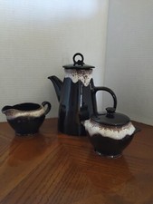 Vintage MCM Teapot Creamer Sugar Bowl Set 1960s Royal Canadian Hamilton Princess picture