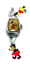 EX RARE 1930'S Ingersoll Mickey Mouse Character Watch with Minnie and mickey picture