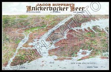 1912 Knickerbocker Beer New York City Map Poster 11X17 Jacob Ruppert Yankees picture