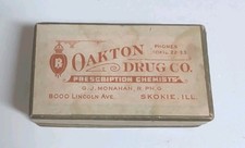 1942 Oakton Drug Co. Skokie, Illinois Empty Prescription Box picture