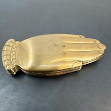 Vintage 1940’s Volupte Brass Hand Powder Compact In Working Order No Powder picture