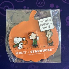 Starbucks Peanuts Lapel Pin Set Snoopy Linus Pigpen Great Pumpkin picture