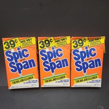 Vintage Spic And Span The Big Job Cleaner Lot of 3 Unopened Pour Spout 16 oz. ea picture