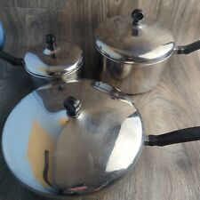 Vintage Farberware Aluminum Clad Stainless Steel Cookware Set Pots Pans 6 Pieces picture