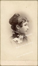 CDV Beautiful Woman Profile View 1878 Fitchburg MA picture