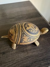 Vintage BOJ Eibar España Damascene Turtle Hotel Desk Bell Ornate Spain Brass picture
