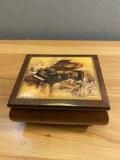 Vtg ERCOLANO MUSIC BOX Piano Italy BEETHOVEN SYMPHONY 9 4.5 x 3.75 x 2.5
