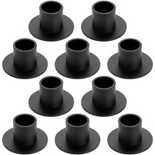 ZENFUN Set of 10 Taper Candle Holders, Iron Black Candlestick Holders picture