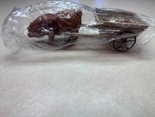 Ragon House Primitive Pig Pulling Wooden Wagon Cart Decor Bolivar Ohio OPEN BOX picture