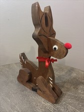 Vintage Wood Sitting Rudolf picture