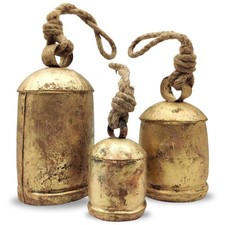 Handicrafts Vintage Rustic Metal Harmony Cow Bells Set of 3 Huge Rustic Chris... picture