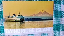 BEAUTIFUL POST CARD STATE FERRY MT.RAINIER BAINBRIDGE ISLAND WASHINGTON. picture