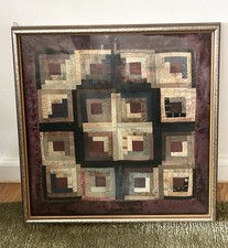 Antique Hand Stitched Log Cabin Quilt - 1800s picture