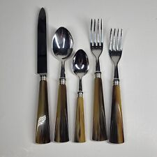 Alain Saint-Joanis Tonia Dark Brown Silverplated Flatware 5pc Place Setting picture