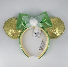 PETER PAN'S TINKER BELL Headband 2026 Green Sequins Exclusive Minnie Ears Disney picture