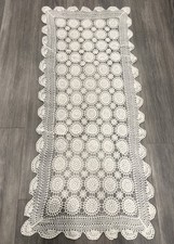 100% Cotton White Handmade Fine Crochet Lace 21x50