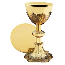 Christian Brands Vine Embossed Chalice and Paten Set 1 Count (Pack of 1) Clear picture