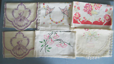 Vintage Lot of 7 Embroidered  & Print Dresser Scarves/ Table Runners picture
