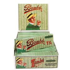 Full Sealed Box of Bambu Organic Hemp Cigarette Rolling Papers 1 1/4 /25 Booklet picture