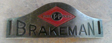 VINTAGE TEXAS PACIFIC RAILWAY METAL BRAKEMAN HAT BADGE RAILROAD picture
