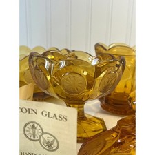 Fostoria Amber Coin Glass candy dishes picture
