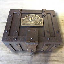 Winchester Cast Iron Strong Box Antique Finish Brass Tag Vintage Western Decor picture