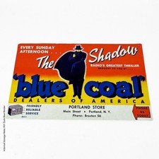 Vintage Blue Coal The Shadow Radio Program Advertising Card 1930s Print Ad picture