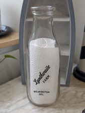 TSPQ Lynthwaite Farm Wilmington Delaware Black Pyro Quart Milk Bottle 1955 DE picture