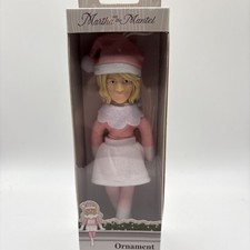 New Martha On The Mantel Christmas Ornament Martha Stewart Pink White Dress 7” picture