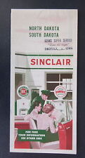 1954  North South Dakota  road map Sinclair  oil gas picture