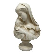 Vintage Mid-Century Marwal Madonna Mary & Child Ceramic Bust Sculpture Religious picture
