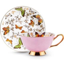 Bone China Cup And Saucer Butterfly Set Of Five picture