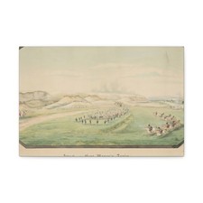 Hermann Stieffel - Attack on General Marcy's Train - 1867 - Canvas Wall Art picture